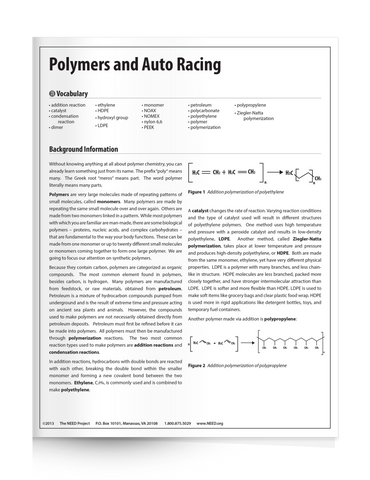 Polymers and Auto Racing (Free PDF Download)